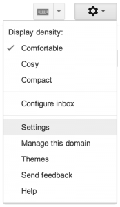 Mail Settings Cog