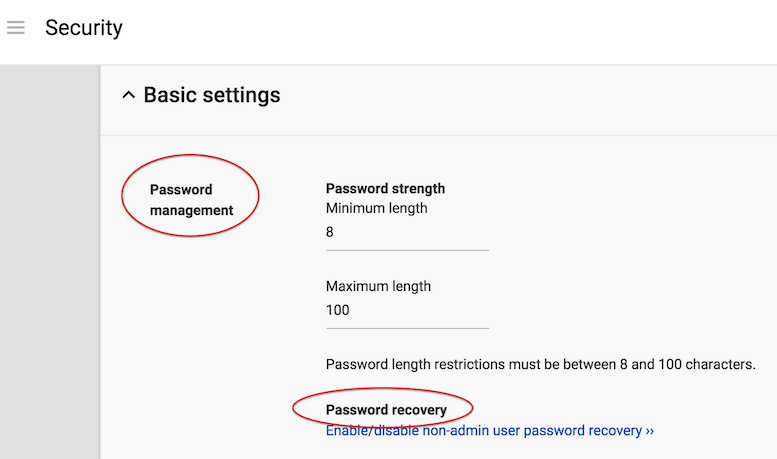 password recovery screenshot