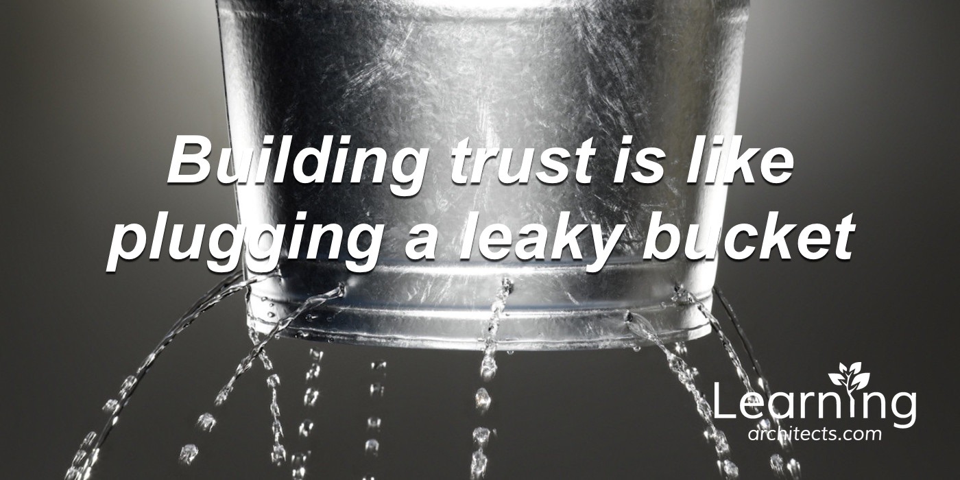 Building Trust is Like Plugging a Leaky Bucket