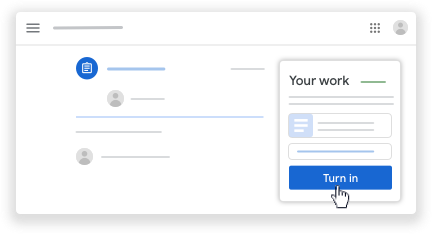 What students see when completing assignments in Google Classroom