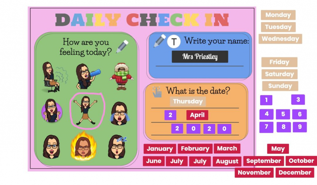 Check-ins are a great way to gauge students’ feelings and being able to emotionally support them if and when needed to be ready for the day.